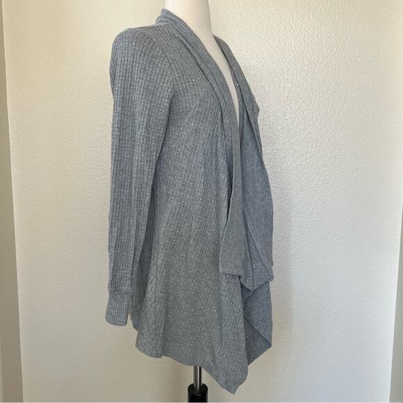 Motherhood Maternity Waffle Knit Gray Open Sweater Cardigan - Picture 2 of 5